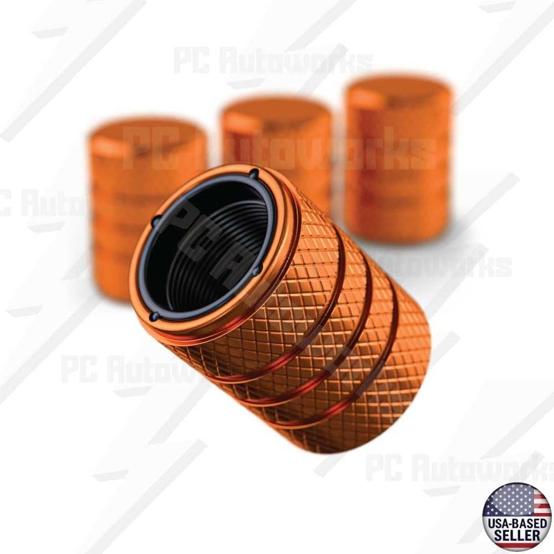 PC Autoworks Aluminum Tire Valve Stem Caps – Anti-Rust, Premium Anodized Aluminum, Corrosion-Resistant, Easy Install, Universal Fit for Car, Truck, Bike, SUV – 1 Pack/Set of 4 (Amber Orange) - Image 3